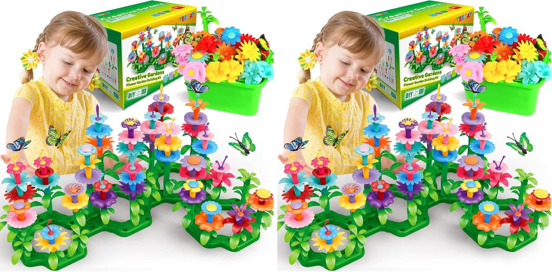 YEEBAY Juguetes de construcción de jardín de flores para niñas de 3...