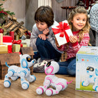 Perro robot Contixo R3 de juguete para niños - Mascota robótica inteligente con control remoto interactivo y función de baile para niños y niñas de 3 a 12 años - Rosa