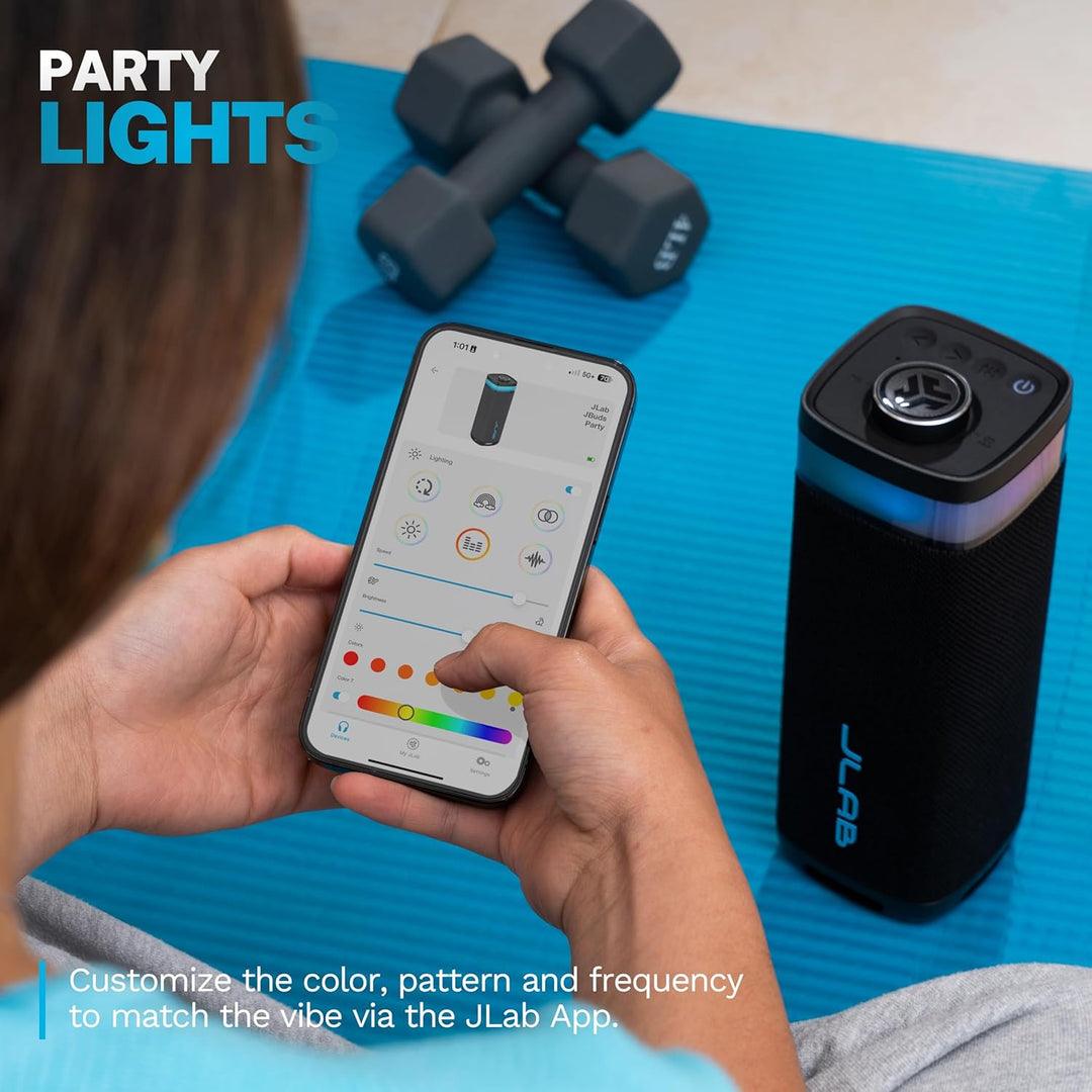 JLab JBuds Party - Altavoz Bluetooth Portátil, 2 Controladores de R...