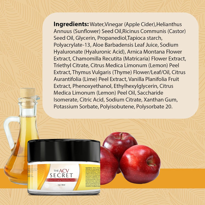 UpWellness The ACV Secret Skin Moisturizer - Crema hidratante con v...