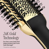HOT TOOLS Cepillo secador de pelo de oro de 24 quilates, cepillo de...