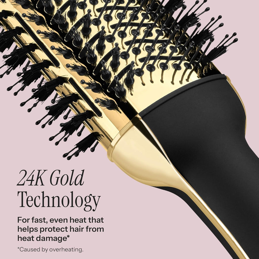 HOT TOOLS Cepillo secador de pelo de oro de 24 quilates, cepillo de...