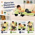 Almohada para cuerpo de niños con forma de dinosaurio - 119 cm en forma de U de felpa larga y suave para niños, para dormir, leer, comodidad para TDAH y necesidades especiales, ansiedad