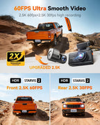 WOLFBOX X3 PRO Cámara de Salpicadero Delantera y Trasera, Dual STARVIS 2 IMX675, EIS