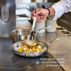 Hestan ProBond Luxe - Juego de utensilios de cocina de 10 piezas, acero inoxidable revestido profesional, construcción ProCore con revestimiento de tres capas, exterior pulido, apto para inducción y