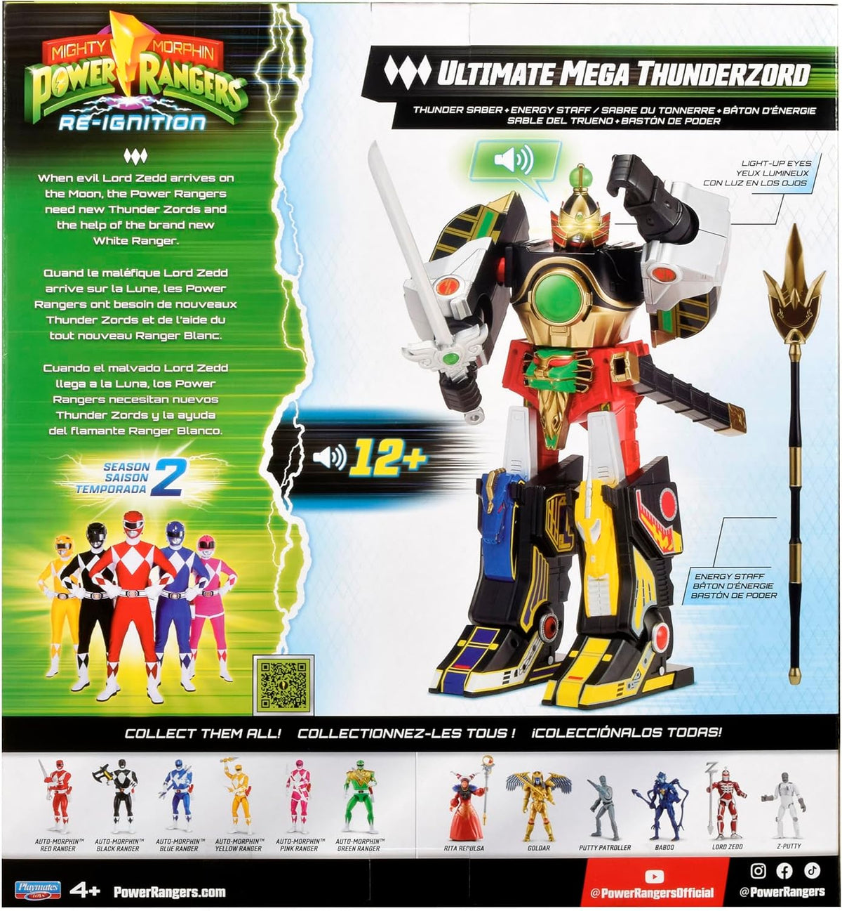 Power Rangers Mighty Morphin Re-Ignition - Figura electrónica Ultimate Mega Thunderzord (Temporada 2) por Playmates Toys