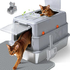 Caja de arena de acero inoxidable cerrada, bandeja de metal cubierta XL