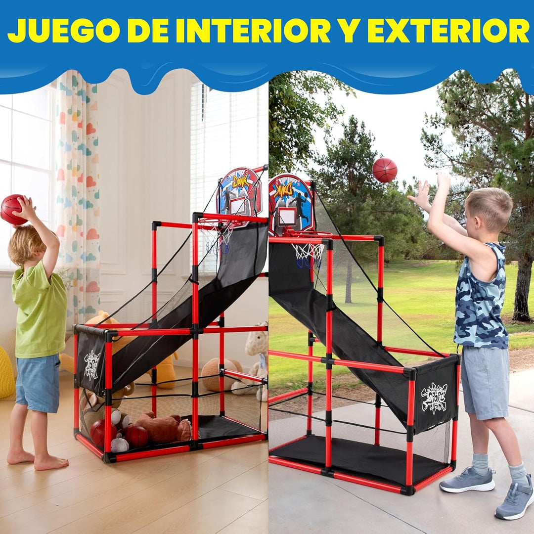 JOYIN Juego de baloncesto arcade rojo, aro de baloncesto int