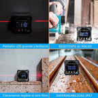 Buscador de ángulo digital con láser electrónico – Calibre de ángulo magnético fuerte de 4 lados, inclinómetro de cubo con luz de fondo, transportador de inglete de sierra de mesa, herramienta de