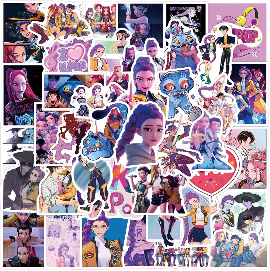 110 piezas de calcomanías Demon Hunters para botella de