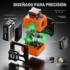 3x360° Nivel Láser Verde Autonivelante con Pantalla Digital