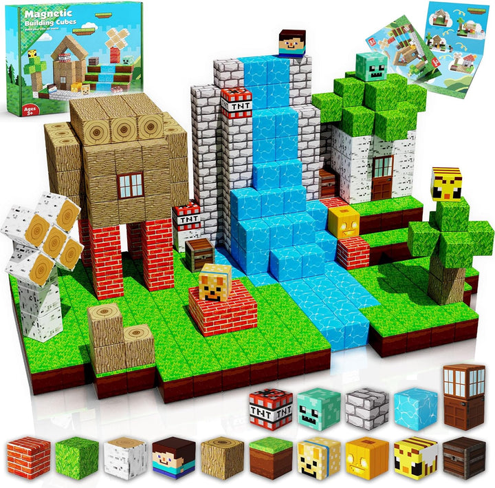 ToyUnited Bloques magnéticos - 100 piezas de bloques magnéticos con...
