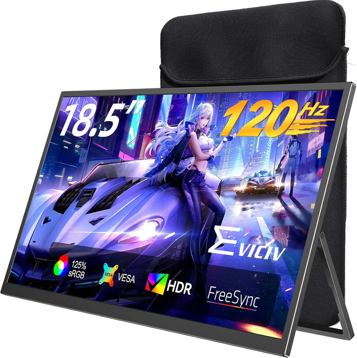 EVICIV Monitor portátil 18.5" 120Hz, 125% sRGB FreeSync 1ms Monitor...