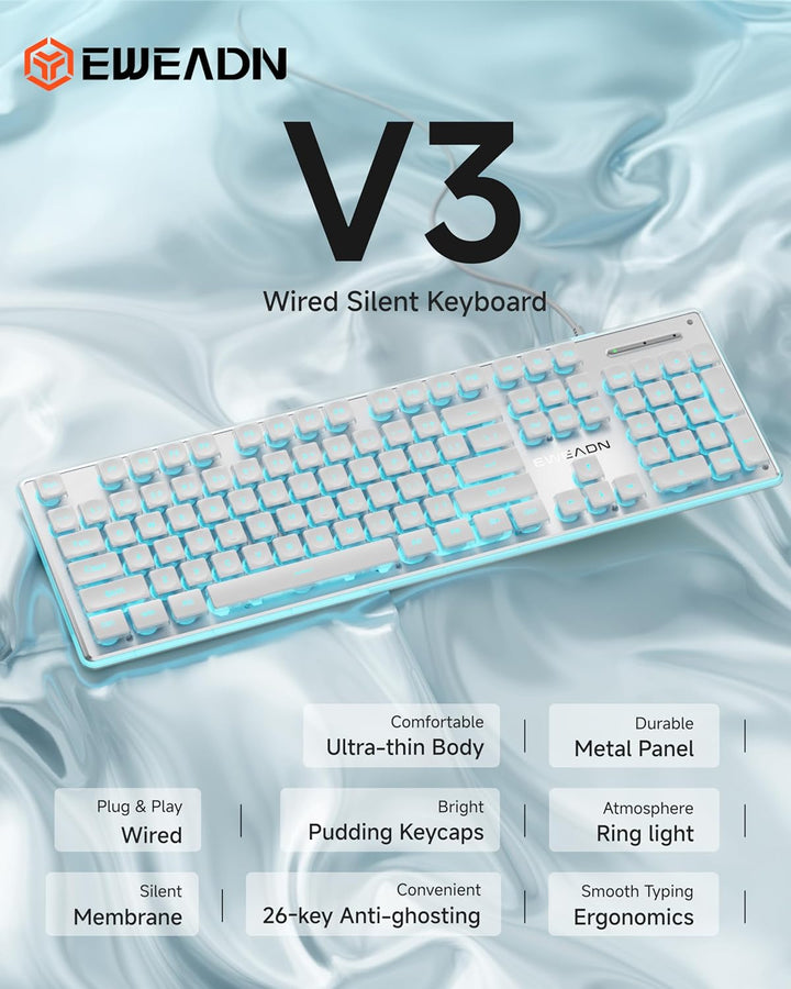 SEUNKWANG GX710S Teclados de Computadora Retroiluminados, Teclado U...