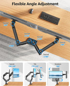 Soporte de monitor dual MOUNTUP, brazo de monitores de alta resistencia