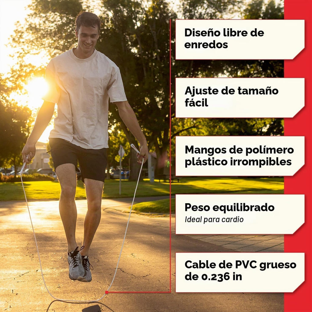 Elite Jumps - Cuerda de saltar de PVC de 0.236 in, cuerda de saltar ajustable