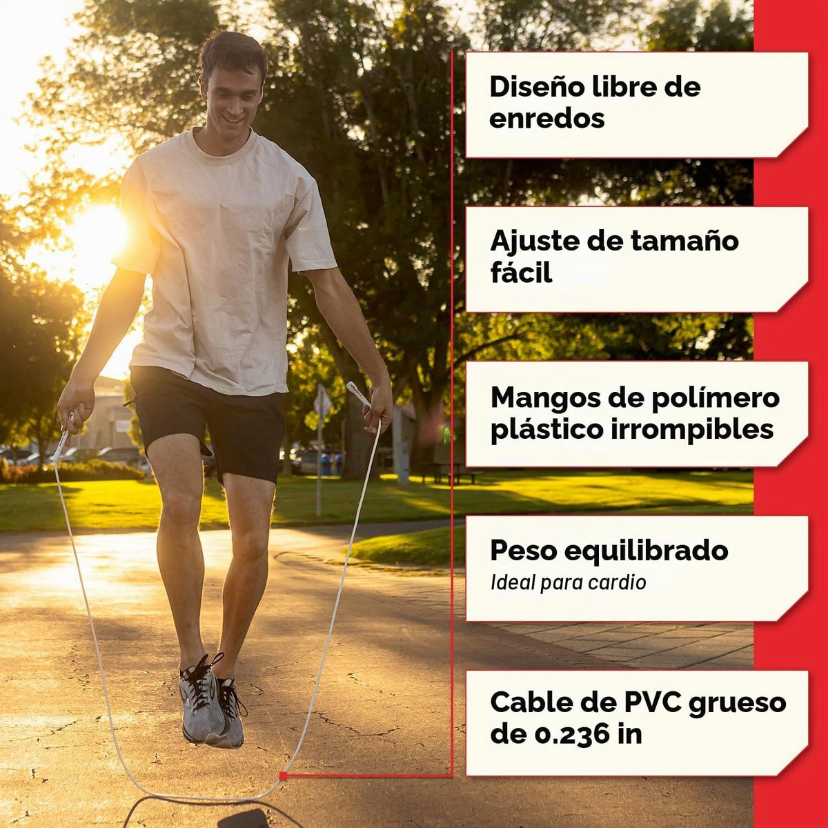Elite Jumps - Cuerda de saltar de PVC de 0.236 in, cuerda de saltar ajustable