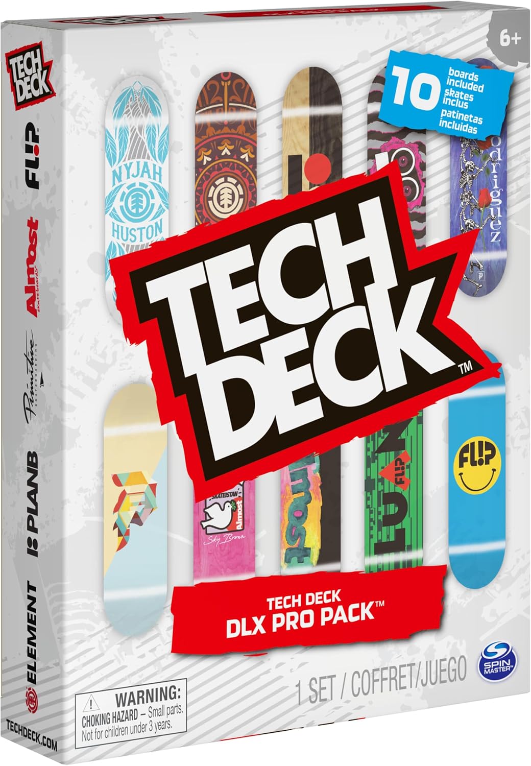 TECH DECK DLX Pro - Paquete de 10 patinetas para dedos, mini patine...