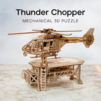 Wood Trick Rompecabezas de madera 3D Thunder Chopper eléctrico para