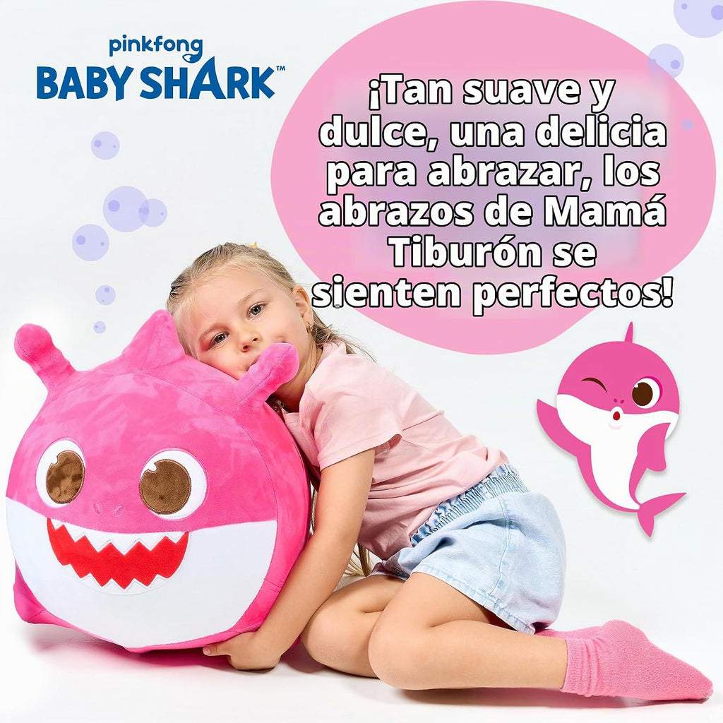 JITTERYGIT Bebé tiburón Saltarín - Muñeco de peluche musical para niños y niños pequeños - Mamá tiburón (Rosa)