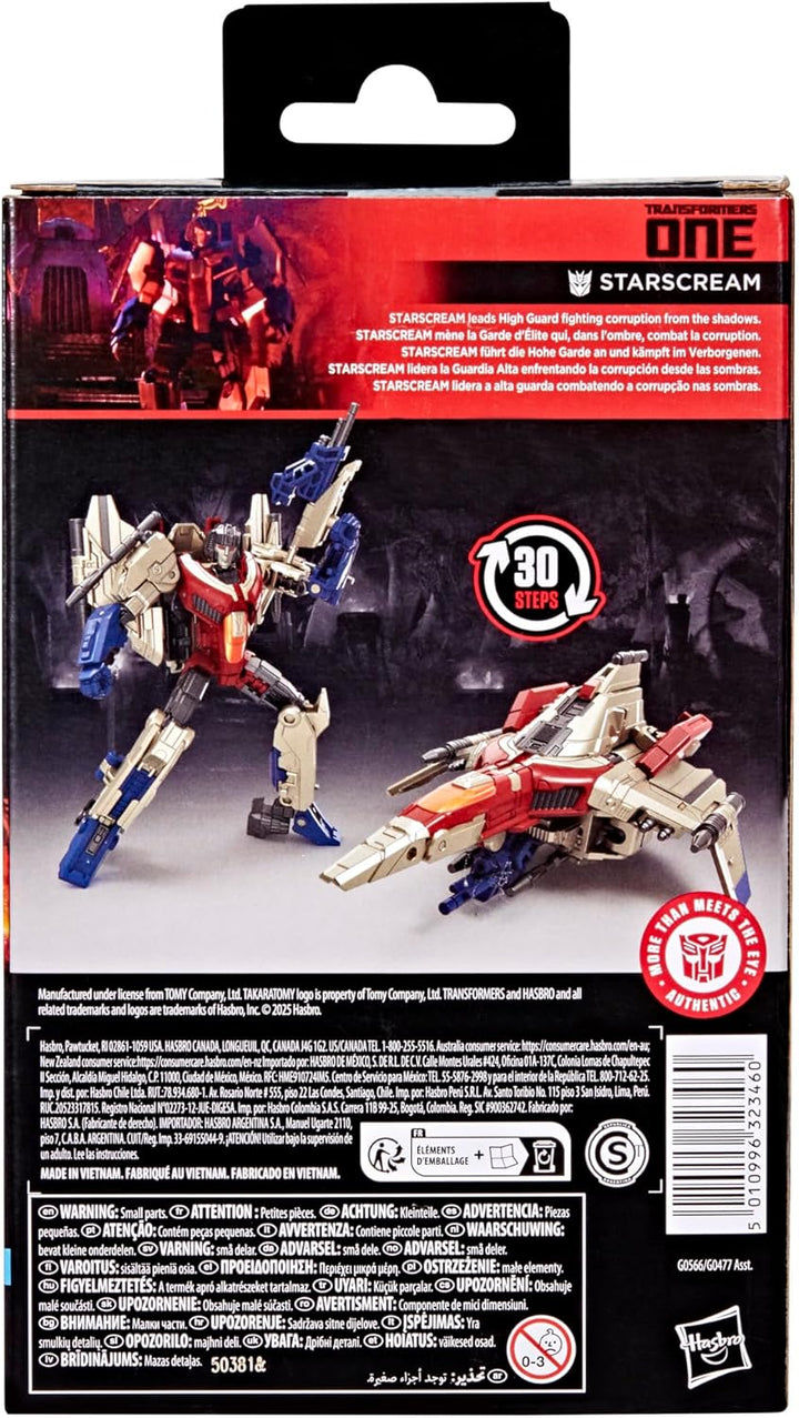 Transformers Studio Series Deluxe Class One Starscream, Figura de a...