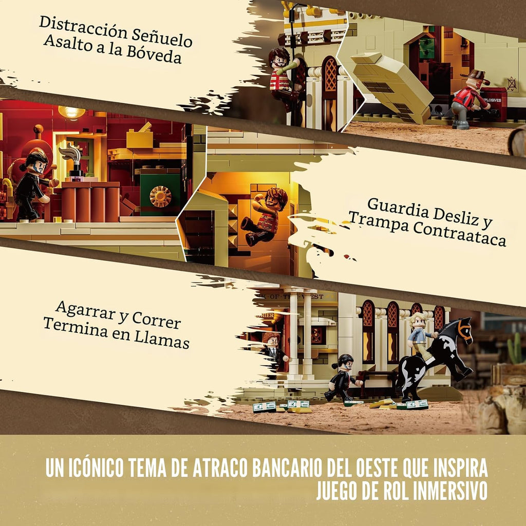 Lumibricks Western Bank Heist Lighting - Juego de iluminación para ladrillos de construcción – Atraco al Banco del Oeste de forajidos, 2875 piezas, juego de exhibición para amantes del oeste
