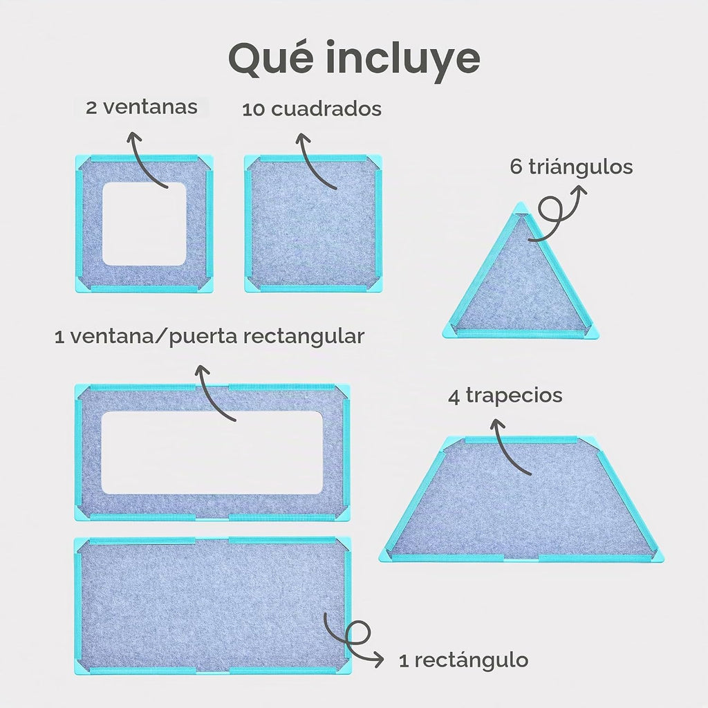 Superspace Paneles de construcción de fuertes magnéticos gigantes, juego grande, turquesa, 24 paneles, azulejos magnéticos de tamaño real para niños, construye fuertes castillos, cohetes, juguete STEM