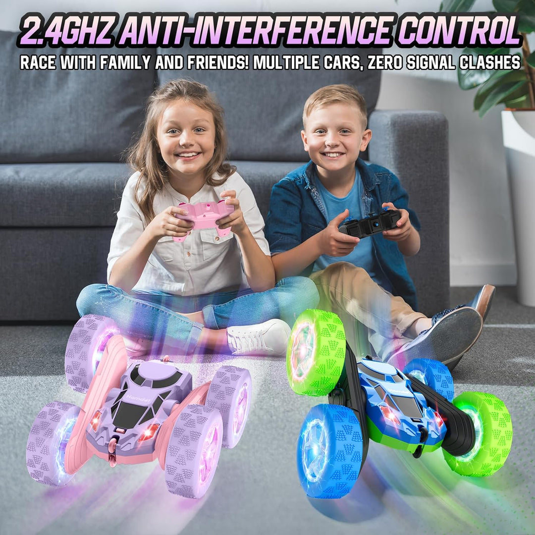 Hamdol Coche de control remoto, doble cara giratoria de 360° 4WD RC...