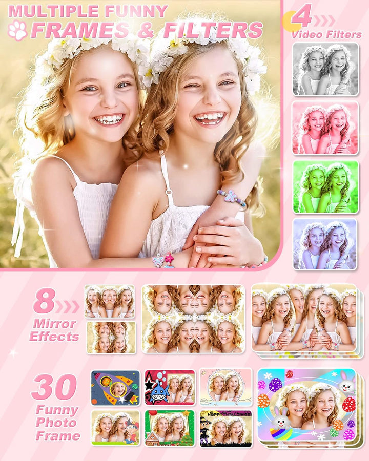Cámara para niños Uffylle, cámara selfie frontal de 1080P 48MP para...
