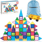 PicassoTiles 101 Piece Magnetic Tiles Building Set con Car & Bag Ages 3+