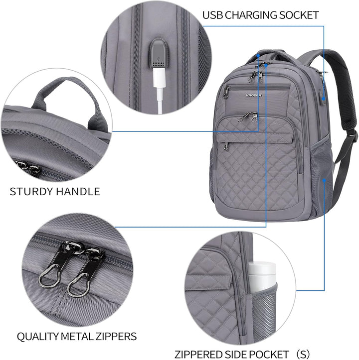 KROSER Mochila de viaje para laptop, 17 pulg., Moderno