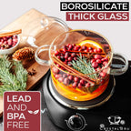 Crystalbru Olla de vidrio transparente de 2 litros con tapa y colador | Olla de vidrio de borosilicato resistente al calor para popurrí | Olla a fuego lento para fragancia del hogar | Ollas de vidrio