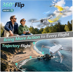 Dron 2K con cámara, controlador de pantalla, motor sin escobillas, dron FPV para niños, principiantes y adultos, giro de 360°, despegue/aterrizaje con una tecla, 2 baterías, fácil de volar, regalo