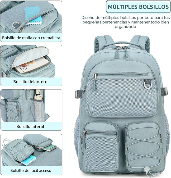 Lohol Mochila resistente al agua con múltiples bolsillos para viaje...