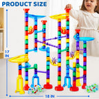 JOYIN 150 piezas de bloques de construcción de bloques de construcción con 5 canicas de vidrio que brillan en la oscuridad, juguete educativo STEM de bloques de construcción, regalos de cumpleaños, rellenos de cesta de Pascua
