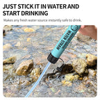 Paquete de 6 popotes de filtro de agua personal, color azul, sistema de purificación portátil para actividades al aire libre, incluyendo senderismo, campamento y pesca, accesorios de viaje