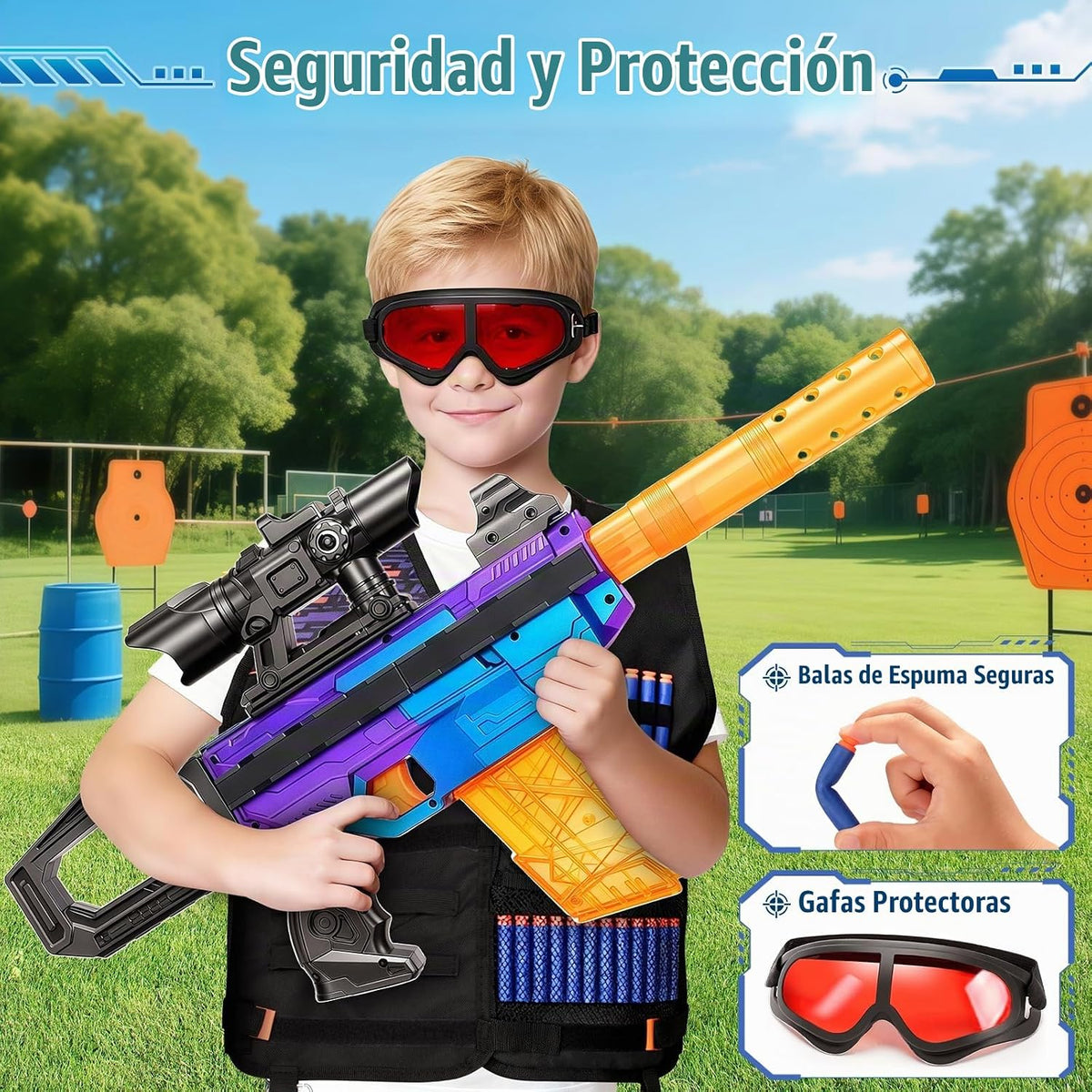Juego de juguetes de espuma para niños con alcance para edades de 8 a 12