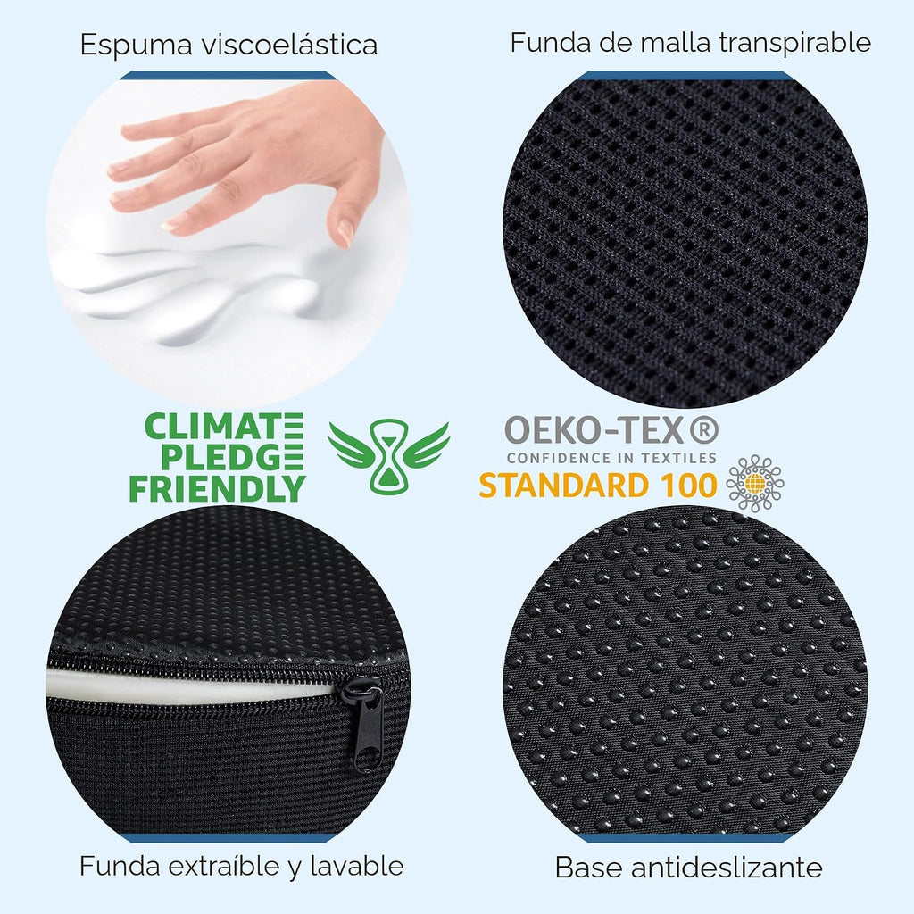 5 STARS UNITED - Almohada de dona para dolor de coxis y hemorroides, cojín de asiento grande de espuma viscoelástica para áreas propensas a llagas de cama y alivio de presión, apoyo para próstata