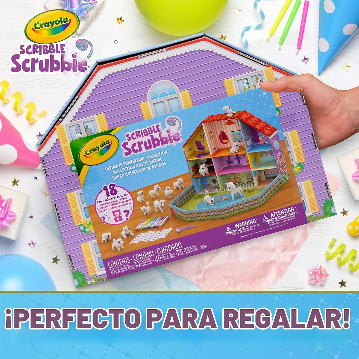 Crayola Scribble Scrubbie Pets - Colección de amistad, 18 mascotas y 10