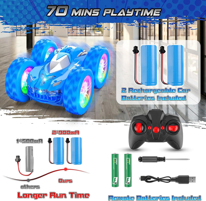 Wupuaait Auto a control remoto para niños, autos de acrobacias a co...