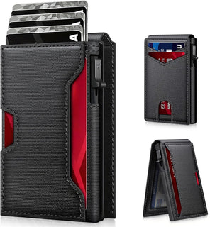 Meridova Cartera para hombres con clip para dinero, soporte delgado...