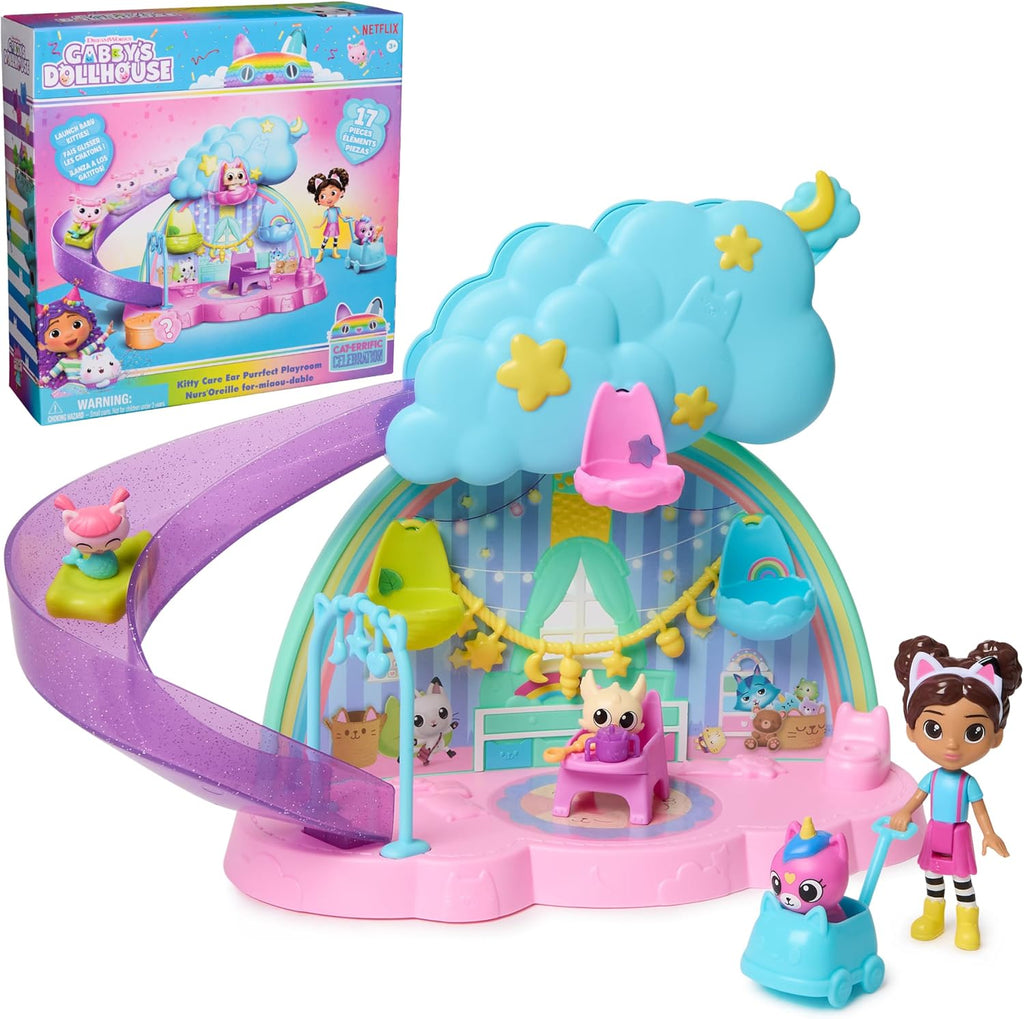 Gabby's Dollhouse Kitty Care Ear Purrfect Playroom Juego Set