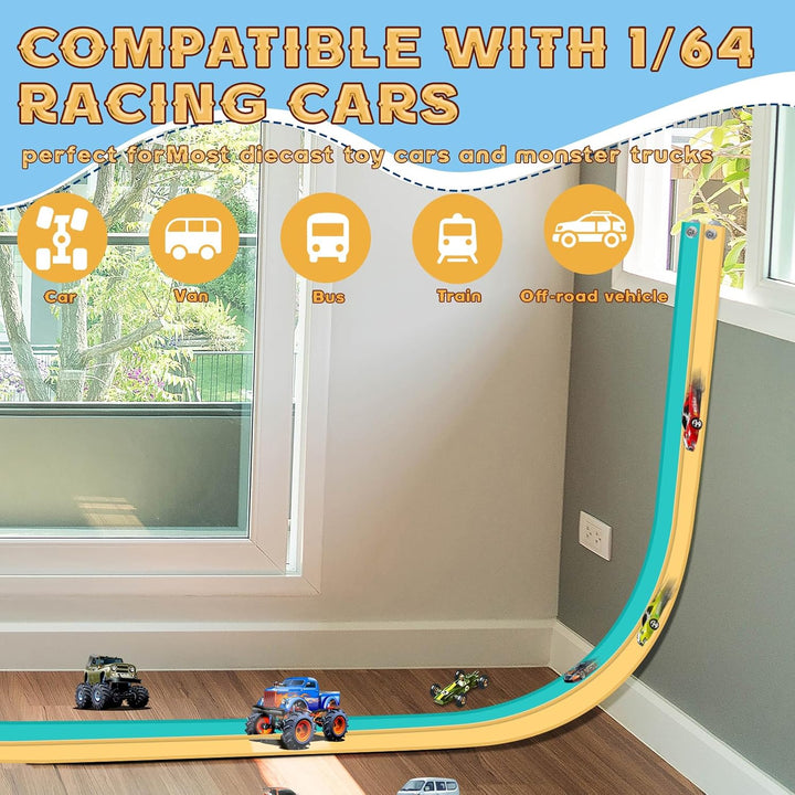 Pistas flexibles de 15 pies para niños, juego de inicio, pista de c...