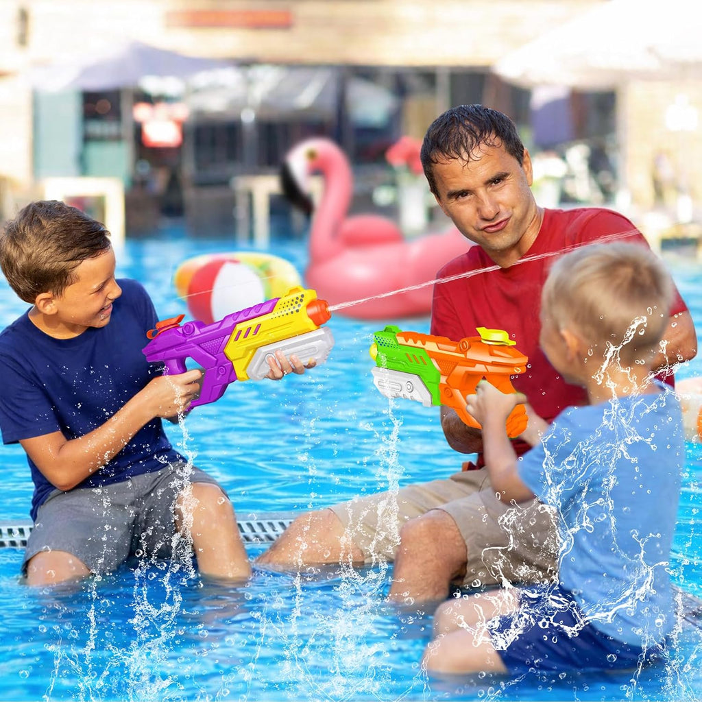 Quanquer Pistolas de agua para niños y adultos, paquete de 3 pistolas de juguete de agua de 600 cc de alta capacidad de largo alcance de disparo para piscina, playa, fiesta de lucha al aire libre