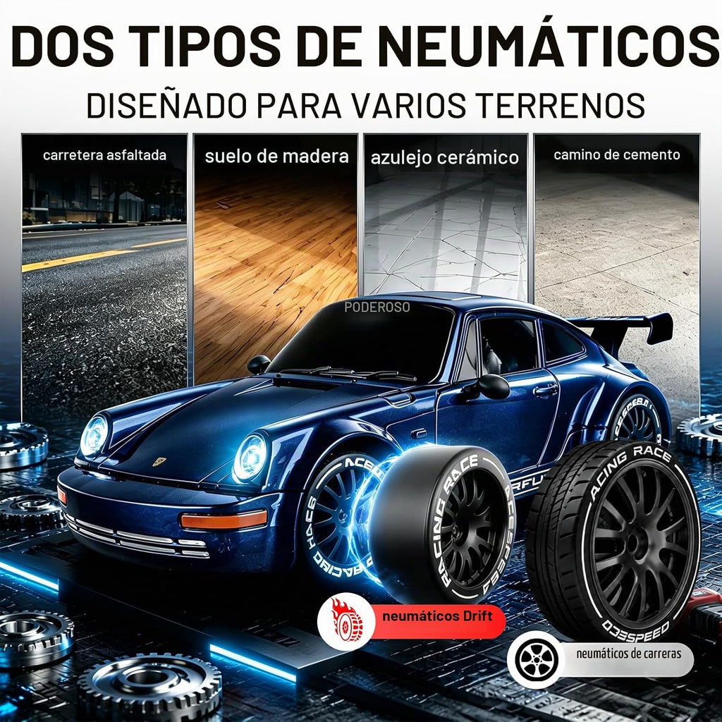 Auto de drifting RC a escala 1:20, 2.4GHz 4WD 360° Punto fijo de drift para niños
