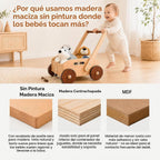 Woodtoe Andador de madera para bebés, caminante de empuje para bebés de velocidad ajustable, juguetes Montessori para bebés que aprenden a caminar, juguetes educativos para caminar, regalo para niños