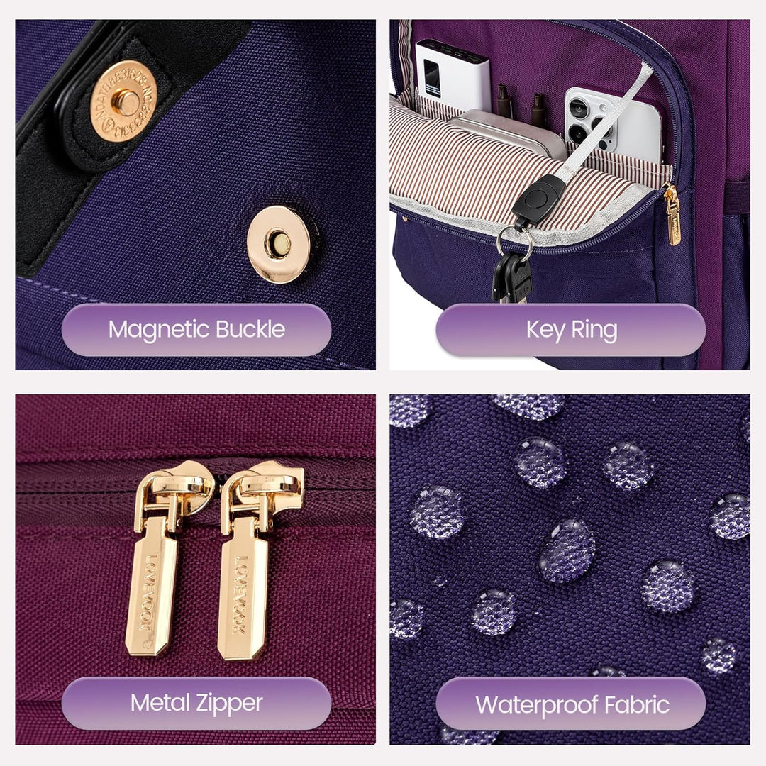 LOVEVOOK Mochila para computadora portátil para mujer, mochila de v...