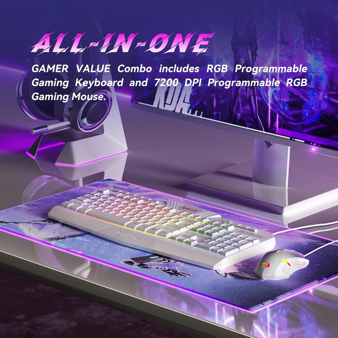 Redragon Teclado y Ratón Gaming Programables Actualizados, Teclado...