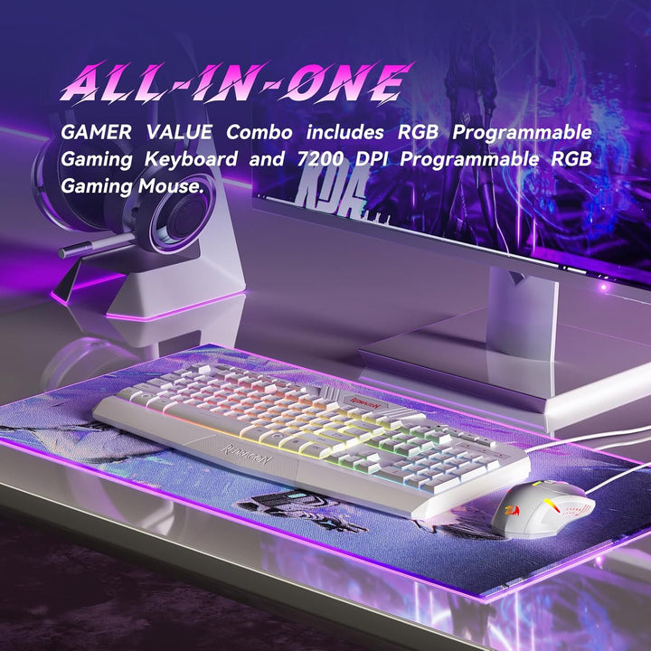 Redragon Teclado y Ratón Gaming Programables Actualizados, Teclado...
