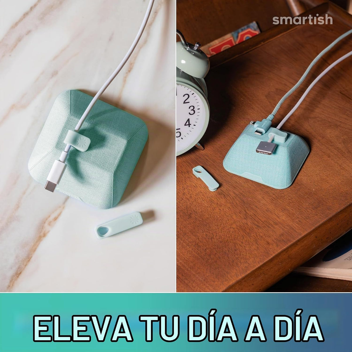 Smartish Magnetic Cord Holder, Cable Wrangler, Nightstand & Desk Organizer